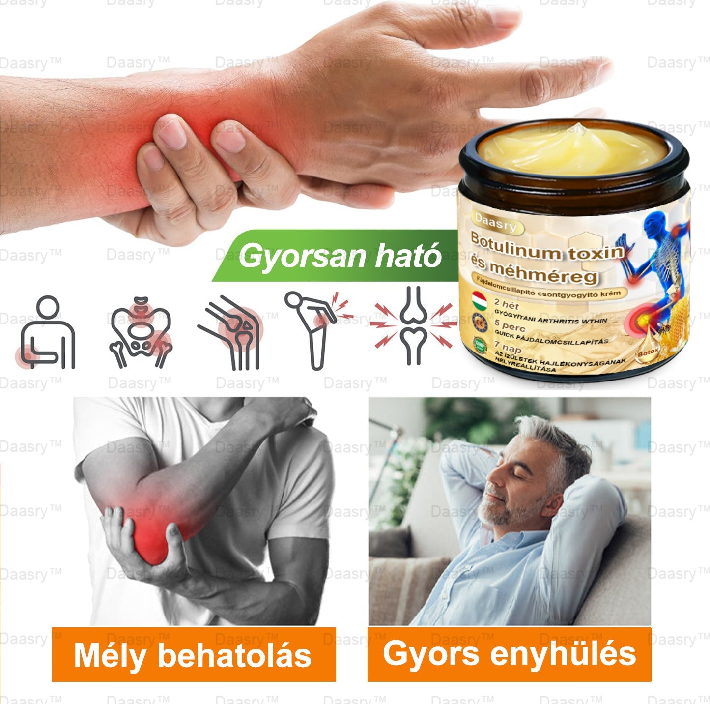 AAOS & Mayo Klinika: Daasry® Botulinum Toxin és Méhméreg Fájdalomcsillapító Csontgyógyító Krém